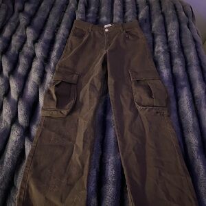 Charlotte Russe Olive Green Wide Leg Cargo Pants